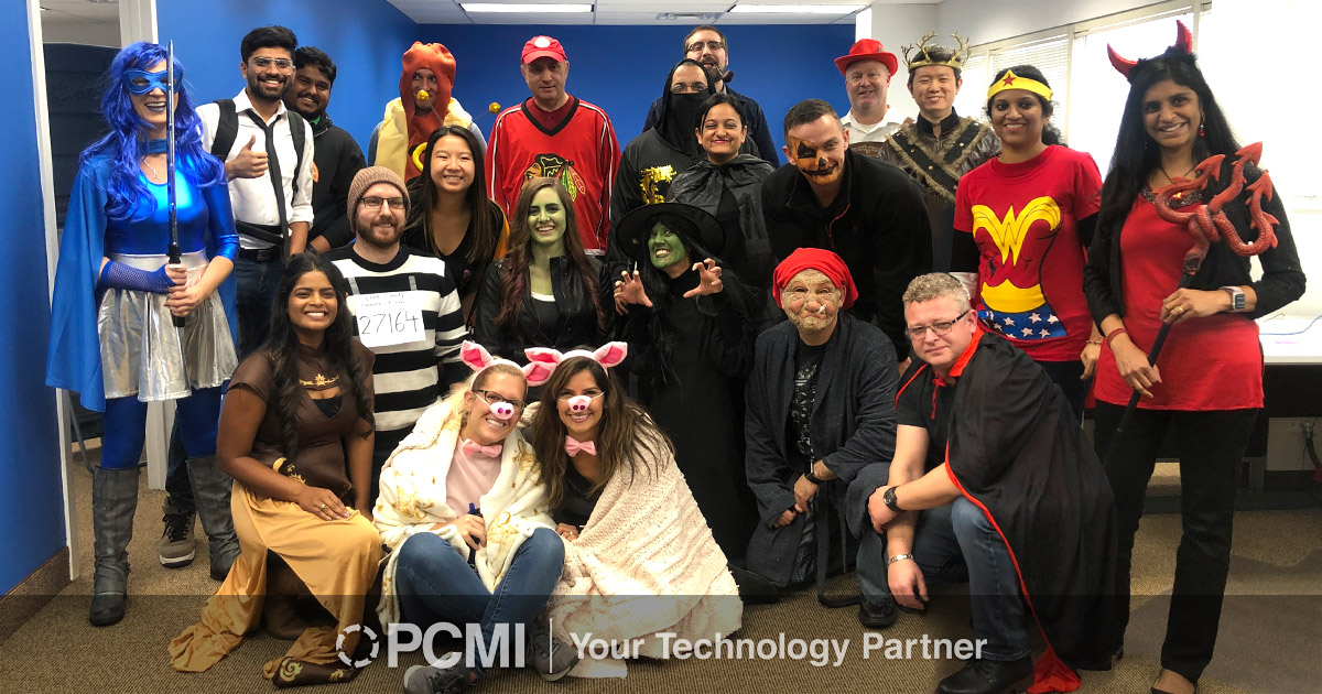 pcmi halloween 2019 chicago team photo in costumes