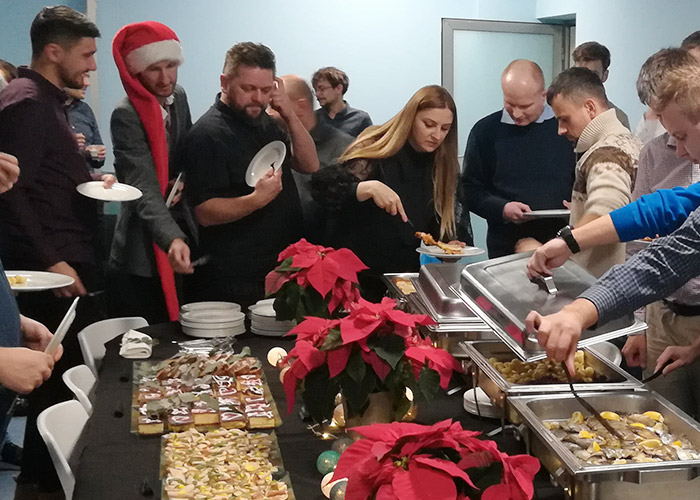 polish team around the holiday table