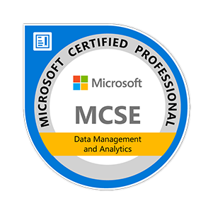 MCSE Data Management and Analytics certification badge