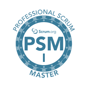 Professional Scrum Master level 1 badge