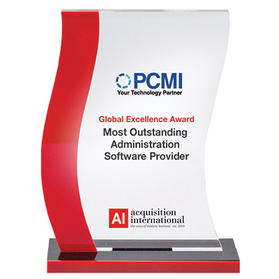 Most Outstanding Administration Software Provider award trophy