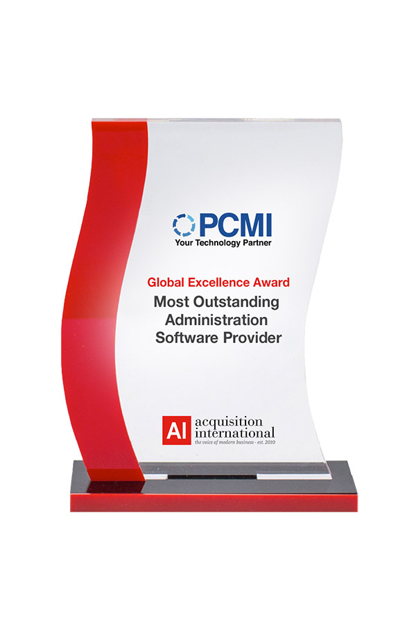 Most Outstanding Administration Software Provider award trophy
