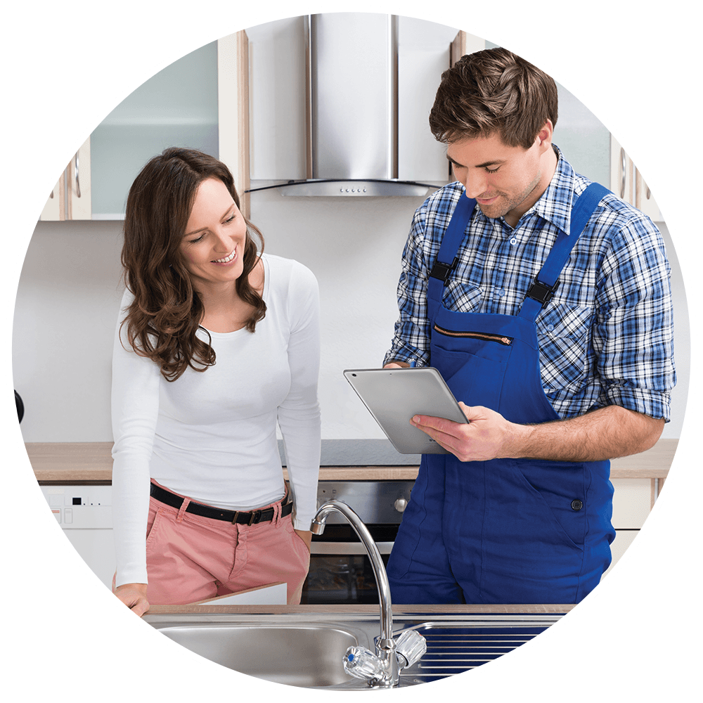 Appliances Service Technician with customer