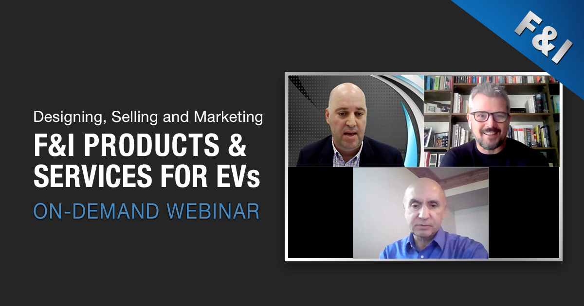 Webinar - Designing, Selling, and Marketing F&I Products & Services for EVs